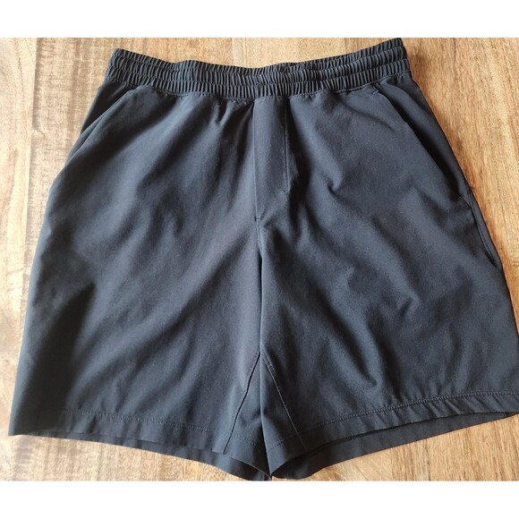 Lululemon Shorts Mens Small Black Running 7 Inch Inseam Drawstring Zip Pocket